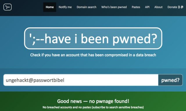 Have I Been Pwned? (HIBP)