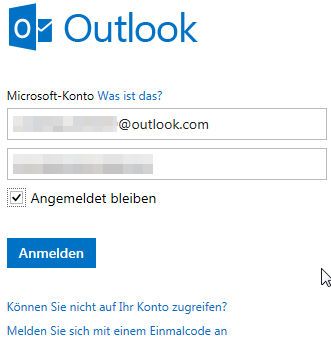 Anmelden bei Outlook.com